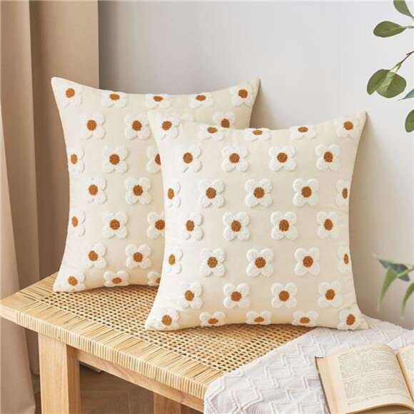 EMEMA Decorative Throw Pillow Covers Sun Flower Jacquard Pillowcase Cushion - Picture 1 of 7